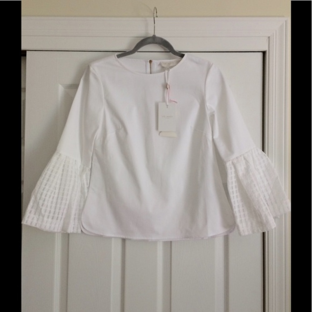 NWT Ted Baker London Galilee Bell Sleeved Top - Picture 2 of 8